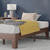 Flash Furniture Evelyn Wooden Platform Bed – Natural Pine Finish – Queen – Wooden Slat Support – No Box Spring Required – Easy Assembly(Walnut)