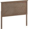 Flash Furniture Fiona King Size Wooden Headboard Only, Herringbone Patterned Adjustable Headboard in Light Brown(Light Brown)