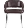 Flash Furniture Fusion Series LeatherSoft Upholstered Side Reception Chair, Retro Padded Lounge Chair for Living Room or Office, White(Brown)
