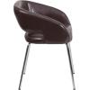 Flash Furniture Fusion Series LeatherSoft Upholstered Side Reception Chair, Retro Padded Lounge Chair for Living Room or Office, White(Brown)