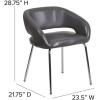 Flash Furniture Fusion Series LeatherSoft Upholstered Side Reception Chair, Retro Padded Lounge Chair for Living Room or Office, White(Grey)