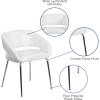 Flash Furniture Fusion Series LeatherSoft Upholstered Side Reception Chair, Retro Padded Lounge Chair for Living Room or Office, White(White)