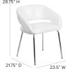 Flash Furniture Fusion Series LeatherSoft Upholstered Side Reception Chair, Retro Padded Lounge Chair for Living Room or Office, White(White)