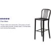 Flash Furniture Gael 30″ Commercial Metal Barstools with Footrest, Vertical Slat Back Bar Height Stools for Restaurants and Kitchens, Set of 2, Silver(Black-antique Gold)