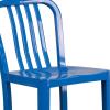Flash Furniture Gael 30″ Commercial Metal Barstools with Footrest, Vertical Slat Back Bar Height Stools for Restaurants and Kitchens, Set of 2, Silver(Blue)