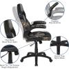 Flash Furniture Gaming Desk and Black Racing Chair Set/Cup Holder/Headphone Hook/Removable Mouse Pad Top – 2 Wire Management Holes(Camouflage)