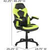 Flash Furniture Gaming Desk and Black Racing Chair Set/Cup Holder/Headphone Hook/Removable Mouse Pad Top – 2 Wire Management Holes(Green)