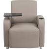 Flash Furniture George LeatherSoft Guest Chair with Tablet Arm and Cup Holder, Upholstered Tablet Arm Chair for Offices and Waiting Rooms, Gray(Grey)