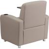 Flash Furniture George LeatherSoft Guest Chair with Tablet Arm and Cup Holder, Upholstered Tablet Arm Chair for Offices and Waiting Rooms, Gray(Grey)