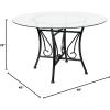 Flash Furniture Glass Dining Table, 48 in, Clear/Black(Black)