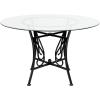 Flash Furniture Glass Dining Table, 48 in, Clear/Black(Black)