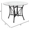 Flash Furniture Glass Dining Table, 48 in, Clear/Black(Clear Top/Black Frame)