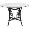 Flash Furniture Glass Dining Table, 48 in, Clear/Black(Clear Top/Black Frame)