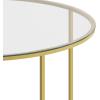 Flash Furniture Greenwich Collection Coffee Table – Modern Clear Glass Coffee Table – Crisscross Brushed Gold Frame