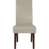 Flash Furniture Greenwich Series Black LeatherSoft Upholstered Panel Back Mid-Century Parsons Dining Chair(Beige Leathersoft)