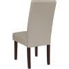 Flash Furniture Greenwich Series Black LeatherSoft Upholstered Panel Back Mid-Century Parsons Dining Chair(Beige Leathersoft)