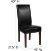 Flash Furniture Greenwich Series Black LeatherSoft Upholstered Panel Back Mid-Century Parsons Dining Chair(Black Leathersoft)