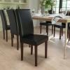 Flash Furniture Greenwich Series Black LeatherSoft Upholstered Panel Back Mid-Century Parsons Dining Chair(Black Leathersoft)