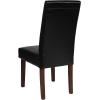 Flash Furniture Greenwich Series Black LeatherSoft Upholstered Panel Back Mid-Century Parsons Dining Chair(Black Leathersoft)