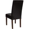 Flash Furniture Greenwich Series Black LeatherSoft Upholstered Panel Back Mid-Century Parsons Dining Chair(Brown Leathersoft)