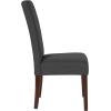 Flash Furniture Greenwich Series Black LeatherSoft Upholstered Panel Back Mid-Century Parsons Dining Chair(Gray Fabric)