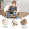 Flash Furniture Gwen Kids Cozy Mini Folding Saucer Chair – Navy Faux Fur Moon Chair – Soft Gold Metal Frame – 23″ Portable Folding Chair For Living Room or Bedroom(Ivory Faux Fur/Soft Gold Frame)