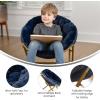 Flash Furniture Gwen Kids Cozy Mini Folding Saucer Chair – Navy Faux Fur Moon Chair – Soft Gold Metal Frame – 23″ Portable Folding Chair For Living Room or Bedroom(Navy Faux Fur/Soft Gold Frame)