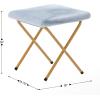 Flash Furniture Gwen Oversize Folding Saucer Chair – Blush Faux Fur Moon Chair – Soft Gold Metal Frame – 38″ Portable Folding Chair – for Dorm and Bedroom(Aqua Fabric/Soft Gold Frame)