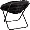 Flash Furniture Gwen Oversize Folding Saucer Chair – Blush Faux Fur Moon Chair – Soft Gold Metal Frame – 38″ Portable Folding Chair – for Dorm and Bedroom(Black/Black)