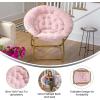 Flash Furniture Gwen Oversize Folding Saucer Chair – Blush Faux Fur Moon Chair – Soft Gold Metal Frame – 38″ Portable Folding Chair – for Dorm and Bedroom(Blush/Soft Gold)