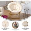 Flash Furniture Gwen Oversize Folding Saucer Chair – Blush Faux Fur Moon Chair – Soft Gold Metal Frame – 38″ Portable Folding Chair – for Dorm and Bedroom(Ivory/Soft Gold)
