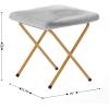 Flash Furniture Gwen Oversize Folding Saucer Chair – Blush Faux Fur Moon Chair – Soft Gold Metal Frame – 38″ Portable Folding Chair – for Dorm and Bedroom(Gray Fabric/Soft Gold Frame)