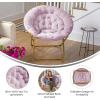 Flash Furniture Gwen Oversize Folding Saucer Chair – Blush Faux Fur Moon Chair – Soft Gold Metal Frame – 38″ Portable Folding Chair – for Dorm and Bedroom(Dusty Purple Fabric/ Soft Gold)