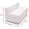 Flash Furniture HERCULES Alon Series Black LeatherSoft Chair with Brushed Stainless Steel Base(Melrose White)