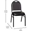 Flash Furniture HERCULES Commercial Grade 500 LB. Capacity Dome Back Stack Chair – Black Vinyl Upholstery – Black Metal Frame – Built-In Handle(Black Vinyl/Black Frame)