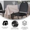Flash Furniture HERCULES Commercial Grade 500 LB. Capacity Dome Back Stack Chair – Black Vinyl Upholstery – Black Metal Frame – Built-In Handle(Black Vinyl/Black Frame)
