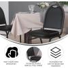 Flash Furniture HERCULES Commercial Grade 500 LB. Capacity Dome Back Stack Chair – Black Vinyl Upholstery – Black Metal Frame – Built-In Handle(Black Vinyl/Silver Vein Frame)