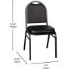 Flash Furniture HERCULES Commercial Grade 500 LB. Capacity Dome Back Stack Chair – Black Vinyl Upholstery – Black Metal Frame – Built-In Handle(Black Vinyl/Silver Vein Frame)