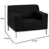Flash Furniture HERCULES Definity Series Contemporary Black LeatherSoft Chair with Stainless Steel Frame(Contemporary)