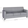 Flash Furniture HERCULES Diplomat Series Black LeatherSoft Sofa(Grey)