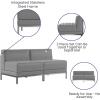 Flash Furniture HERCULES Imagination Series 2 Piece Gray LeatherSoft Waiting Room Lounge Set – Reception Bench(2-Piece Set)