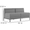 Flash Furniture HERCULES Imagination Series 2 Piece Gray LeatherSoft Waiting Room Lounge Set – Reception Bench(2-Piece Set)