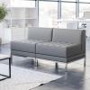 Flash Furniture HERCULES Imagination Series 2 Piece Gray LeatherSoft Waiting Room Lounge Set – Reception Bench(2-Piece Set)