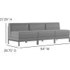 Flash Furniture HERCULES Imagination Series 2 Piece Gray LeatherSoft Waiting Room Lounge Set – Reception Bench(3-Piece Set)