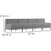 Flash Furniture HERCULES Imagination Series 2 Piece Gray LeatherSoft Waiting Room Lounge Set – Reception Bench(4-Piece Set)
