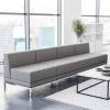 Flash Furniture HERCULES Imagination Series 2 Piece Gray LeatherSoft Waiting Room Lounge Set – Reception Bench(4-Piece Set)