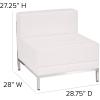Flash Furniture HERCULES Imagination Series Contemporary Black LeatherSoft Middle Chair(Melrose White)