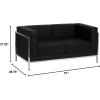 Flash Furniture HERCULES Imagination Series Contemporary White LeatherSoft Loveseat with Encasing Frame(Black)