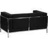 Flash Furniture HERCULES Imagination Series Contemporary White LeatherSoft Loveseat with Encasing Frame(Black)