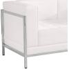 Flash Furniture HERCULES Imagination Series Contemporary White LeatherSoft Loveseat with Encasing Frame(Melrose White)